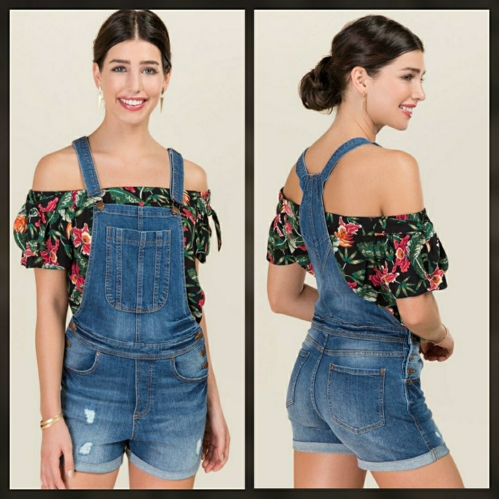 Harper Rolled Hem Overalls Size M